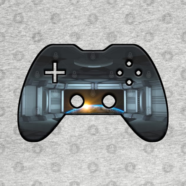 Futuristic Starship - Gaming Gamer Abstract - Gamepad Controller - Video Game Lover - Graphic Background by MaystarUniverse